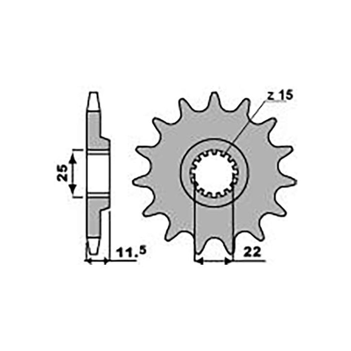 Pignon PBR 16 dents pas 520 type 1252 KTM 620 LC4