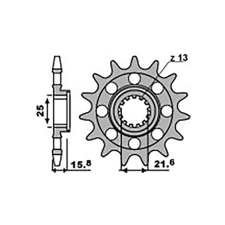 Pignon PBR 15 dents pas 520 type 2093M