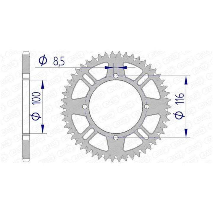 Couronne alu AFAM 50 dents pas 420 type 17104 Kawasaki KX 80 Couronne alu AFAM 50 dents pas 420 type 17104 Kawasaki KX 80