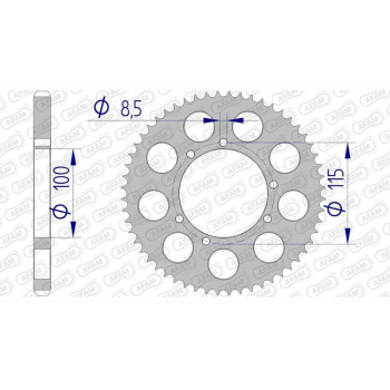 Couronne alu AFAM 50 dents pas 428 type 93117 Beta 50 RR Enduro  Couronne alu AFAM 50 dents pas 428 type 93117 Beta 50 RR Enduro