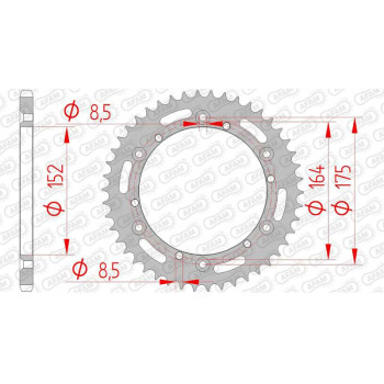 Couronne acier AFAM 44 dents pas 520 type 12500 Yamaha IT 175