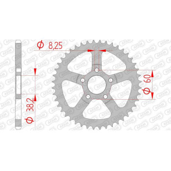 Couronne acier AFAM 44 dents pas 420 type 80101 Rieju RS1 50 Couronne acier AFAM 44 dents pas 420 type 80101 Rieju RS1 50