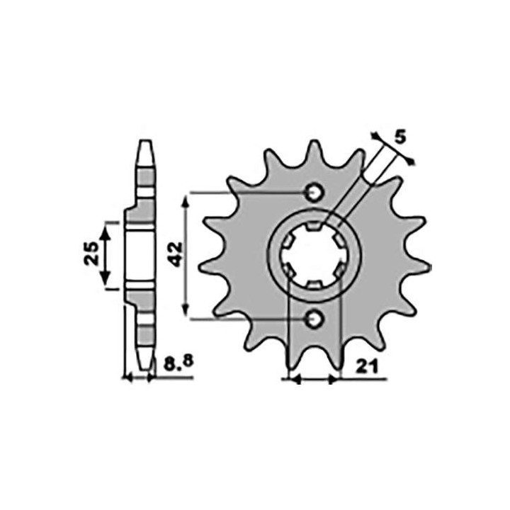 PBR sprocket 14 teeth pitch 520 type 507 Kawasaki KX250