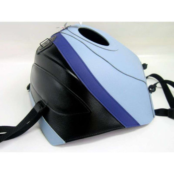 Tapis de réservoir Bagster bleu argent/noir/bande violette (1208N) Honda CBR600F2