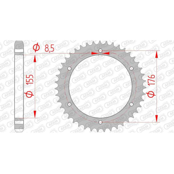 AFAM steel crown 42 teeth not 530 type 86601 Triumph T509 Speed Triple