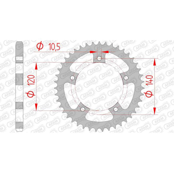 AFAM steel crown 42 teeth not 525 type 86500 Triumph 600 Speedfour