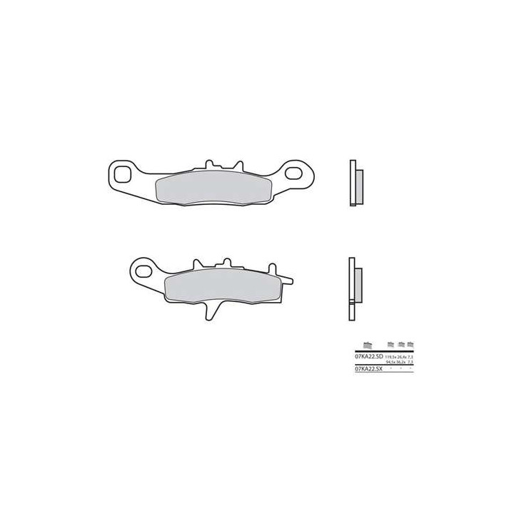 Plaquettes de frein sinter BREMBO 07KA22SD