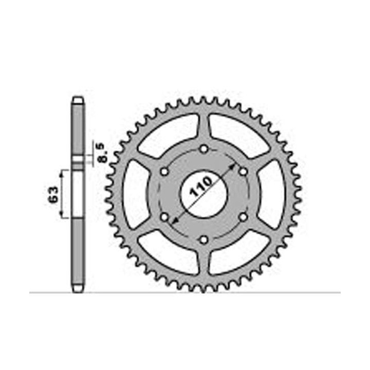 Couronne alu PBR 46 dents ultra-light pas 520 type 4675