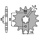 Pignon PBR 15 dents pas 428 type 710