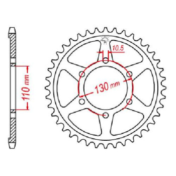 Couronne acier JT 48 dents pas 532 type 1875
