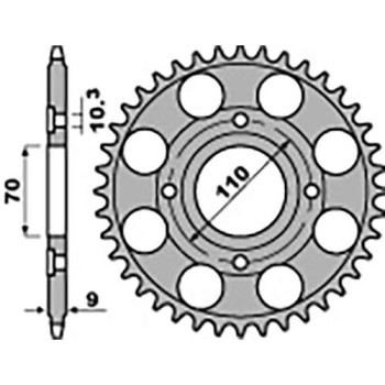 Couronne acier PBR 36 dents pas 520 type 247 Honda CB400 NB NC