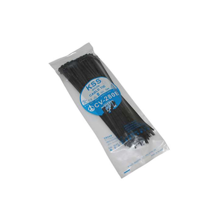 Sachet de 100 colliers rilsans noirs 3,6x200mm