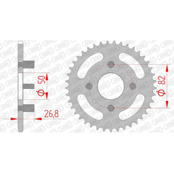 Couronne acier AFAM 42 dents pas 420 type 10106 Honda CB 50 J Couronne acier AFAM 42 dents pas 420 type 10106 Honda CB 50 J