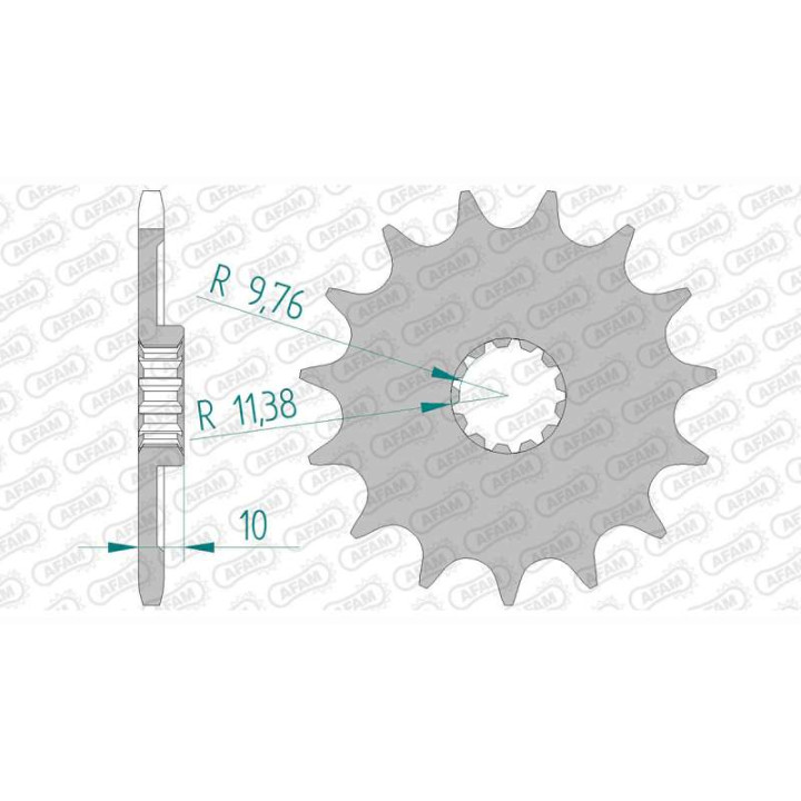 Pignon anti-boue AFAM 15 dents pas 520 type 22303 Suzuki 250 RM