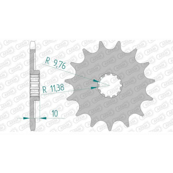 Pignon anti-boue AFAM 15 dents pas 520 type 22303 Suzuki 250 RM