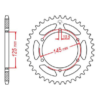 Couronne acier JT 46 dents pas 520 type 855