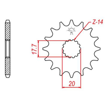 Pignon JT 12 dents pas 520 type 564 Yamaha WR200