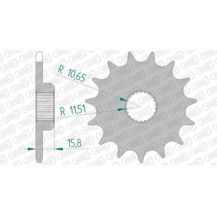 Pignon AFAM 16 dents pas 520 type 21504 MZ/MUZ 660 Baghira