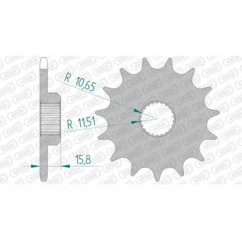 Pignon AFAM 16 dents pas 520 type 21504 MZ/MUZ 660 Baghira