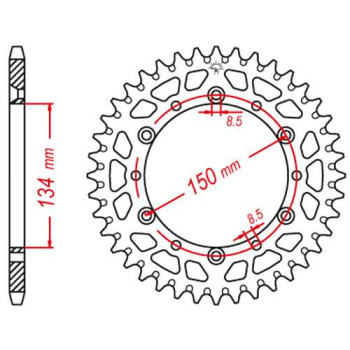 Couronne alu JT 47 dents ultra-light pas 520 type 460 