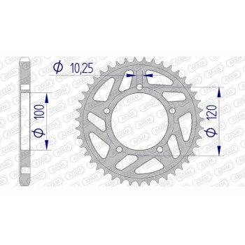 AFAM 43-tooth 525-pitch aluminum sprocket type 36802 Aprilia RSV 1000