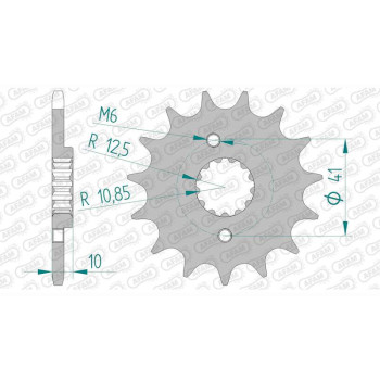 Pignon AFAM 16 dents pas 520 type 20509 Honda NX 500
