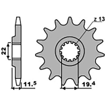 Pignon PBR 14 dents pas 428 type 4101