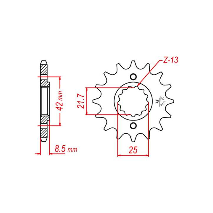 Pignon JT 16 dents pas 520 type 516