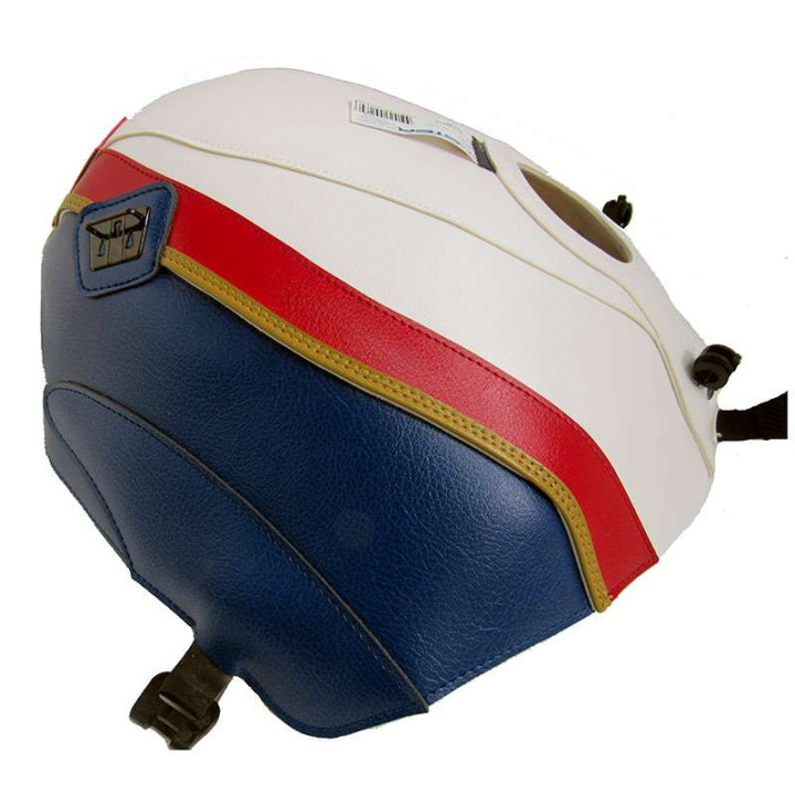 Tapis de réservoir Bagster blanc/bleu/bande rouge/borde or (1156L) Honda CBR1000 Tapis de réservoir Bagster blanc/bleu/bande rouge/borde or (1156L) Honda CBR1000