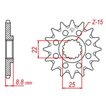 Pignon anti-boue JT 14 dents pas 520 type 1901SC KTM 125/200EXC