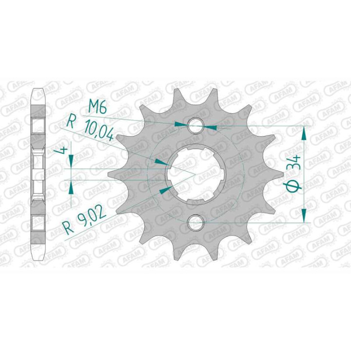 Pignon AFAM 16 dents pas 428 type 20200 AJP PR3 125 Enduro