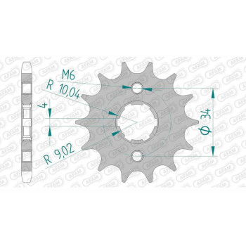 Pignon AFAM 16 dents pas 428 type 20200 AJP PR3 125 Enduro
