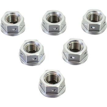 Écrous de couronne alu (x6) Pro-Bolt M10x1,25 Argent
