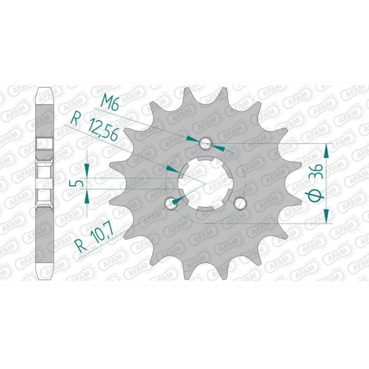 Pignon AFAM 16 dents pas 530 type 22502 Suzuki GT 380