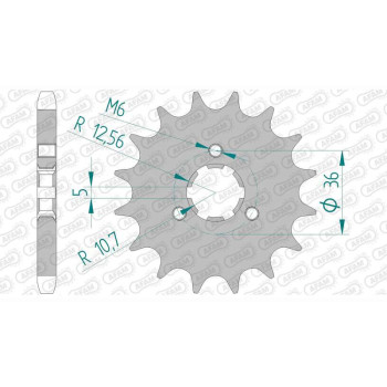 Pignon AFAM 16 dents pas 530 type 22502 Suzuki GT 380