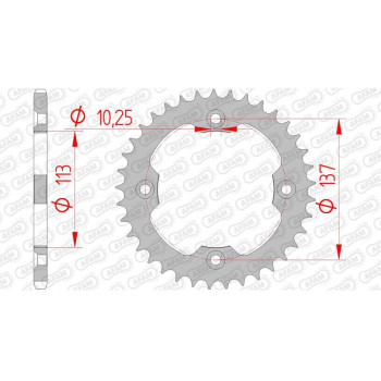 Couronne acier AFAM 36 dents pas 520 type 14412 Suzuki LT-Z 400 Couronne acier AFAM 36 dents pas 520 type 14412 Suzuki LT-Z 400