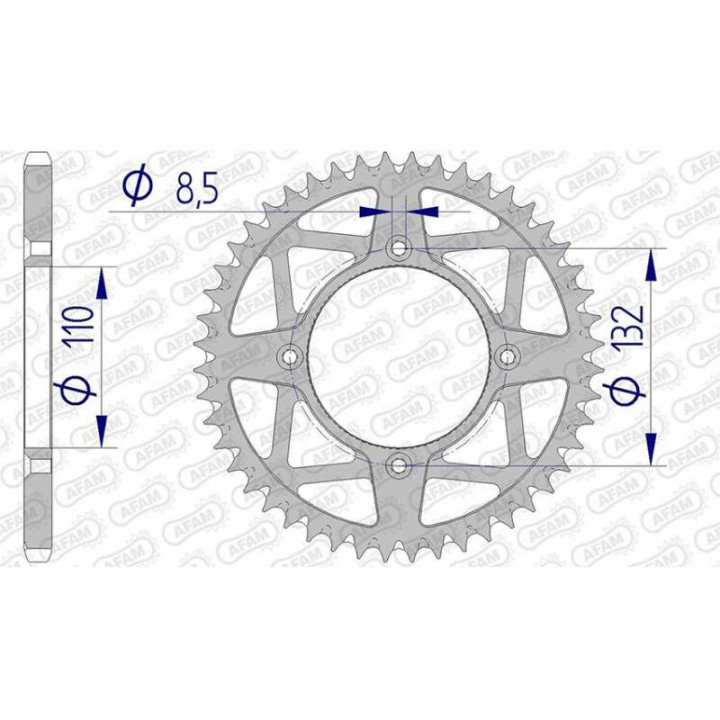 AFAM aluminium sprocket 48 teeth pitch 520 type 72306 KTM FreeRide 350