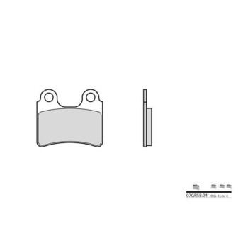 Plaquettes de frein organique BREMBO 07GR5804