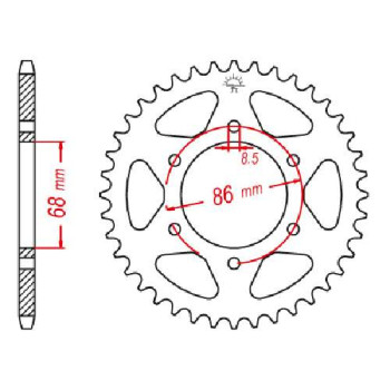Couronne acier JT 37 dents pas 520 type 473