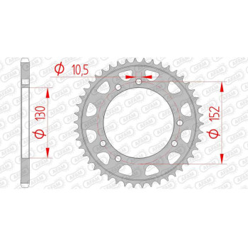 Couronne acier AFAM 45 dents pas 520 type 44500 Cagiva 500 Canyon
