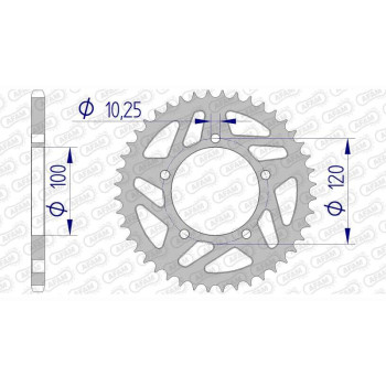 Couronne alu AFAM 45 dents pas 520 type 36801 Aprilia RS 125