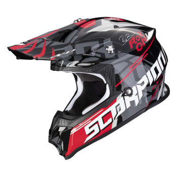 Casque cross Scorpion VX-16 EVO AIR ROK BAGOROS Noir / Rouge