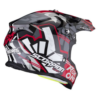 Casque cross Scorpion VX-16 EVO AIR ROK BAGOROS Noir / Rouge