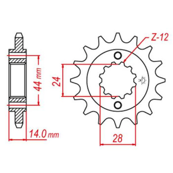 Pignon JT 17 dents pas 525 type 1372