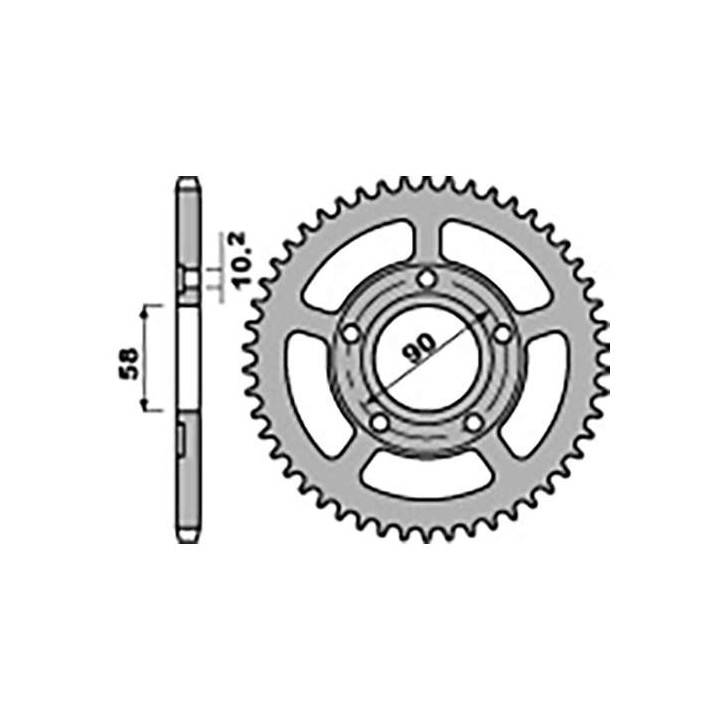 Couronne alu PBR 35 dents ultra-light pas 520 type 281 Honda CRM 125