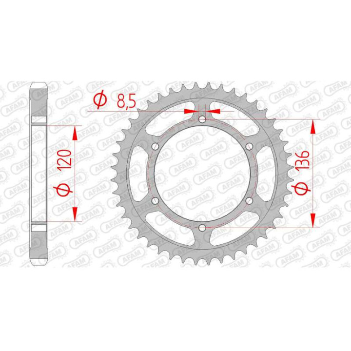 AFAM steel crown 44 teeth not 530 type 12507 Yamaha FZ 600