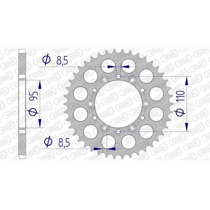 Alu Crown AFAM 42 teeth not 520 type 36305 Aprilia TRX 240 Climber