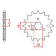 Pignon JT 14 dents pas 428 type 418 Kawasaki KE125
