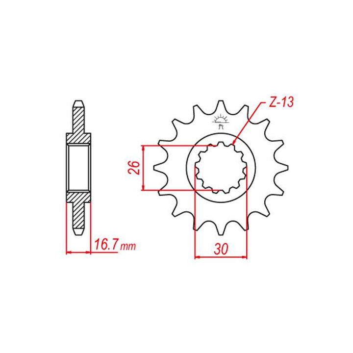 Pignon JT 15 dents pas 525 type 1370