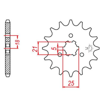 Pignon JT 16 dents pas 428 type 424 Suzuki GT550